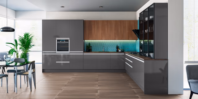 Cocina Luxe gris plomo con Syncron