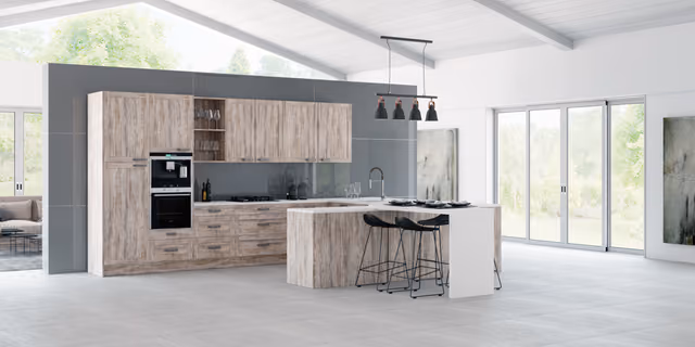Cocina Quadro en Caroline pine
