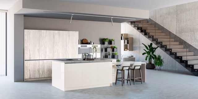 Cocina Syncron Ice con Luxe Plus ivory