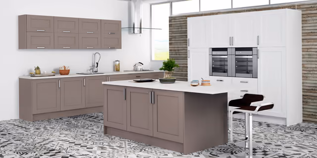 Cocina Syncron Quadro en blanco y basalto