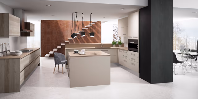 Cocina Syncron Registro en cachemire y Art Oak