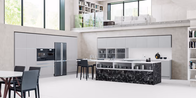 Cocina Zenit gris nube con oriental black