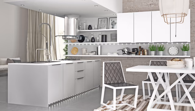 Cocina Zenit Metallo en gris nube y blanco