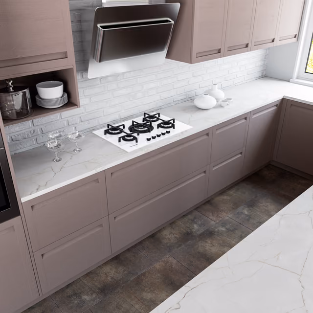 Detalle de la cocina Forest en basalto