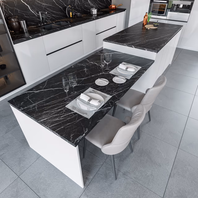 Detalle de la cocina Luxe blanco