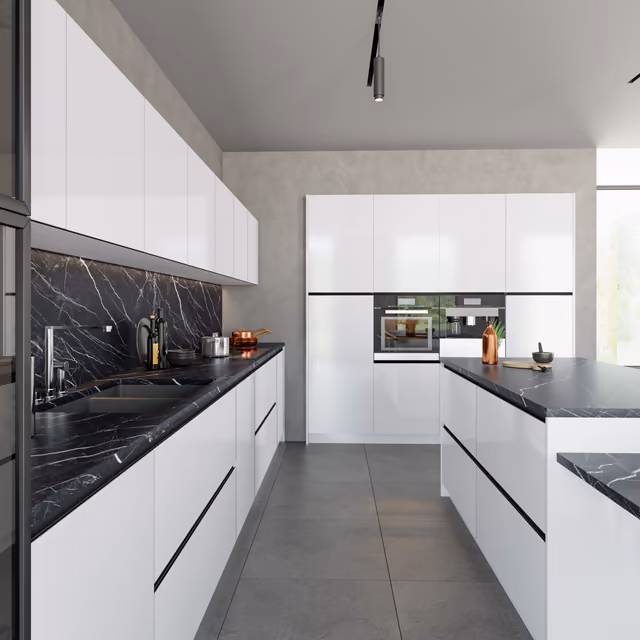 Detalle de la cocina Luxe blanco