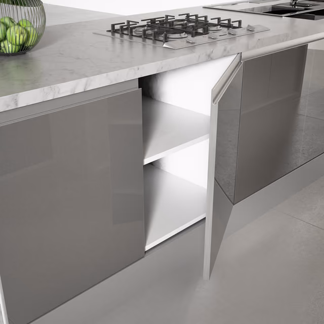 Detalle de la cocina Luxe Fingerpull en antracita