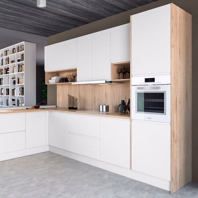 Detalle de la cocina Zenit blanco con Aniversary