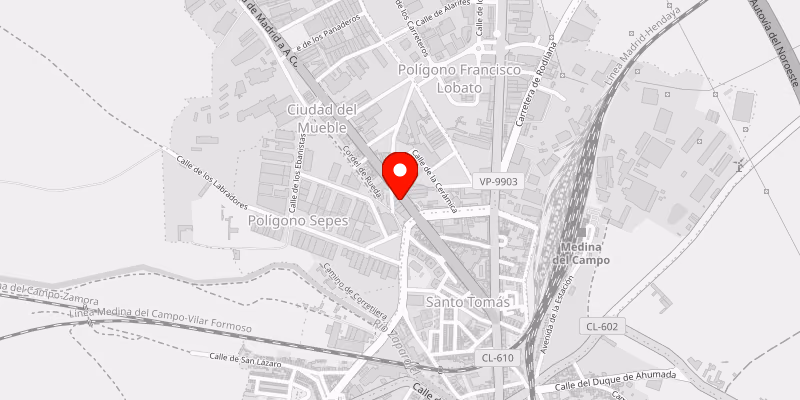 Plano de Medina del Campo con Cocinas ARYCO en la Avenida de la Constitución, 63 (abre Google Maps en una pestaña nueva)